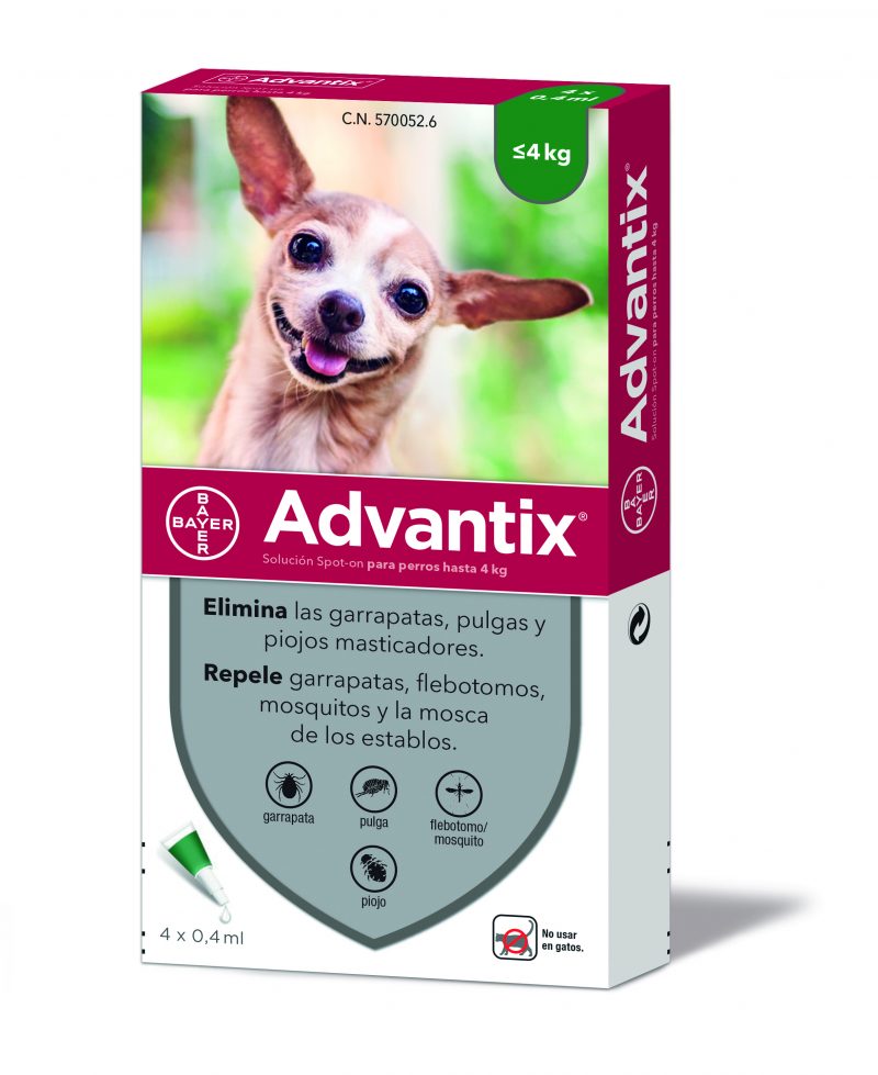 אדוונטיקס אמפולות נגד פרעושים וקרציות לכלבים זעירים 0-4 ק"ג Advantix