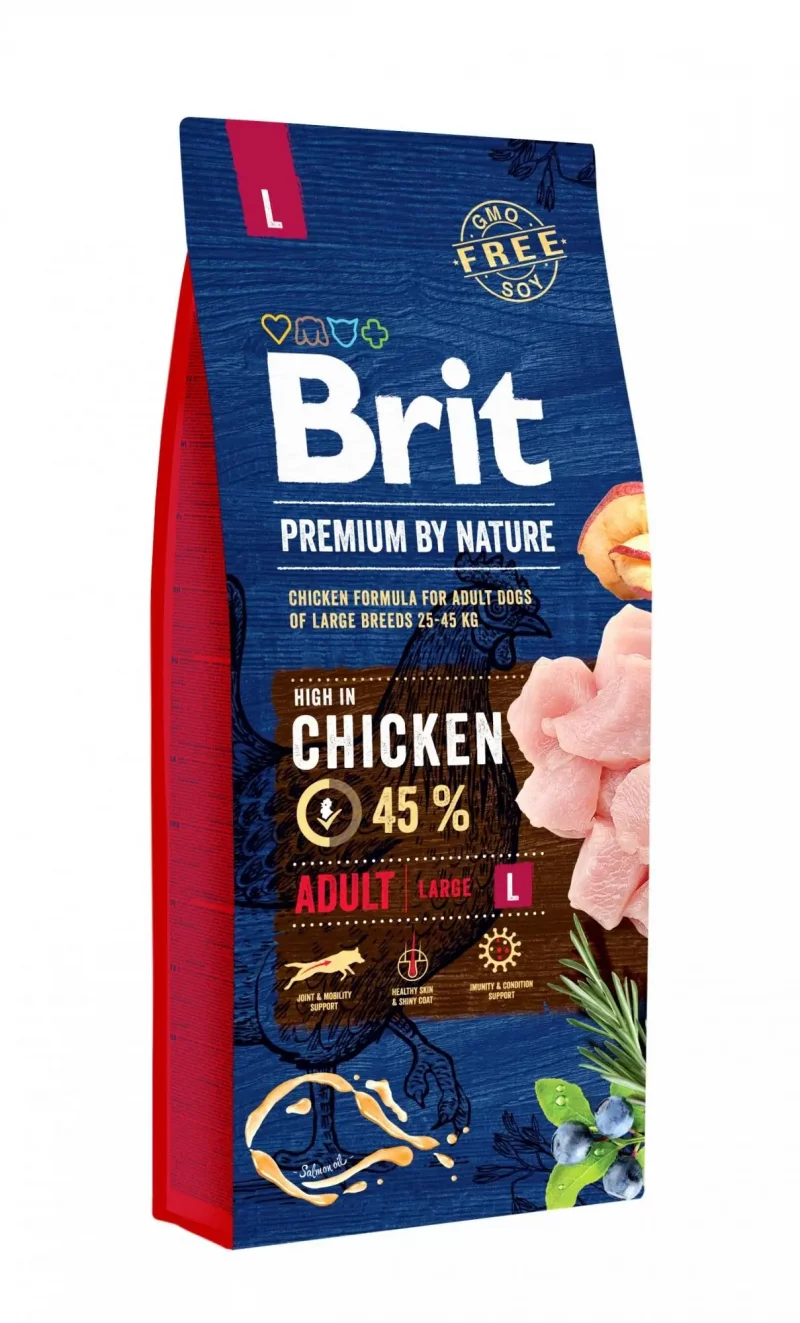 בריט פרימיום כלב בוגר גזע גדול 15 ק"ג עוף  Brit Premium