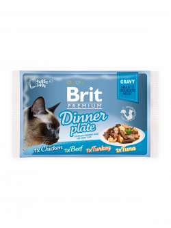 בריט פרימיום מארז פאוצ' דינר ברוטב 4*85 גרם Brit Premium Dinner Gravy Plate