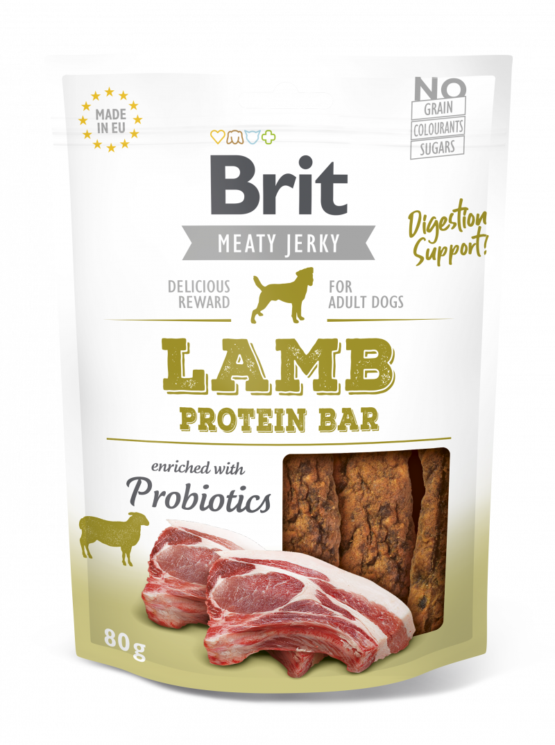 בריט ג'רקי חטיף בשר אמיתי חלבון כבש 80 גרם Brit Care