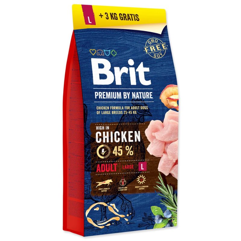 בריט בוגר גזע גדול 15+3 ק"ג Brit Premium