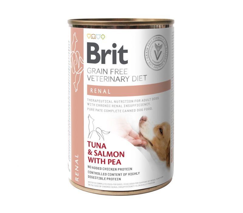 מגש בריט רפואי רנל שימורי 400 גרם – סה"כ 2.4 ק"ג Brit Veterinary Diet
